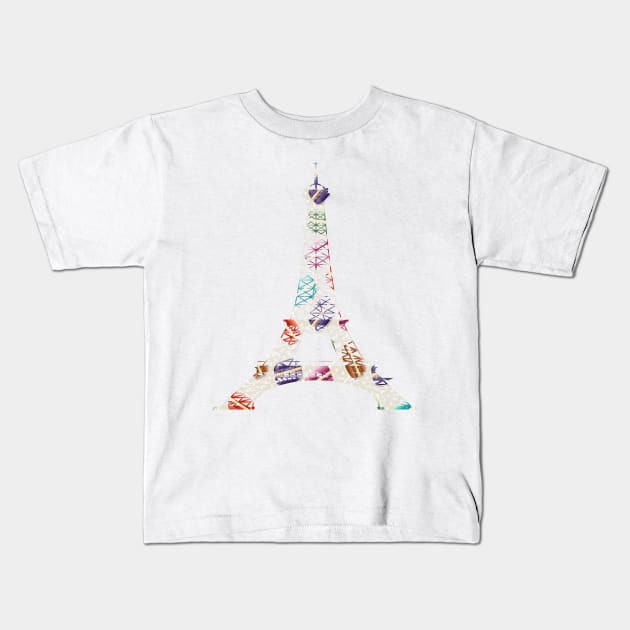 Eiffel tower Kids T-Shirt by Polli